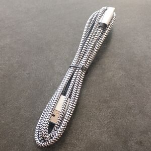 6ft Black and White Braided USB Type C Charging Cable